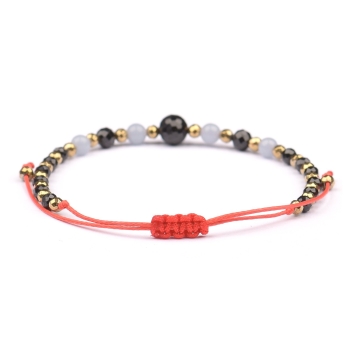 Bransoletka czarny TURMALIN ANGELIT HEMATYT ochrona i sprawiedliwość